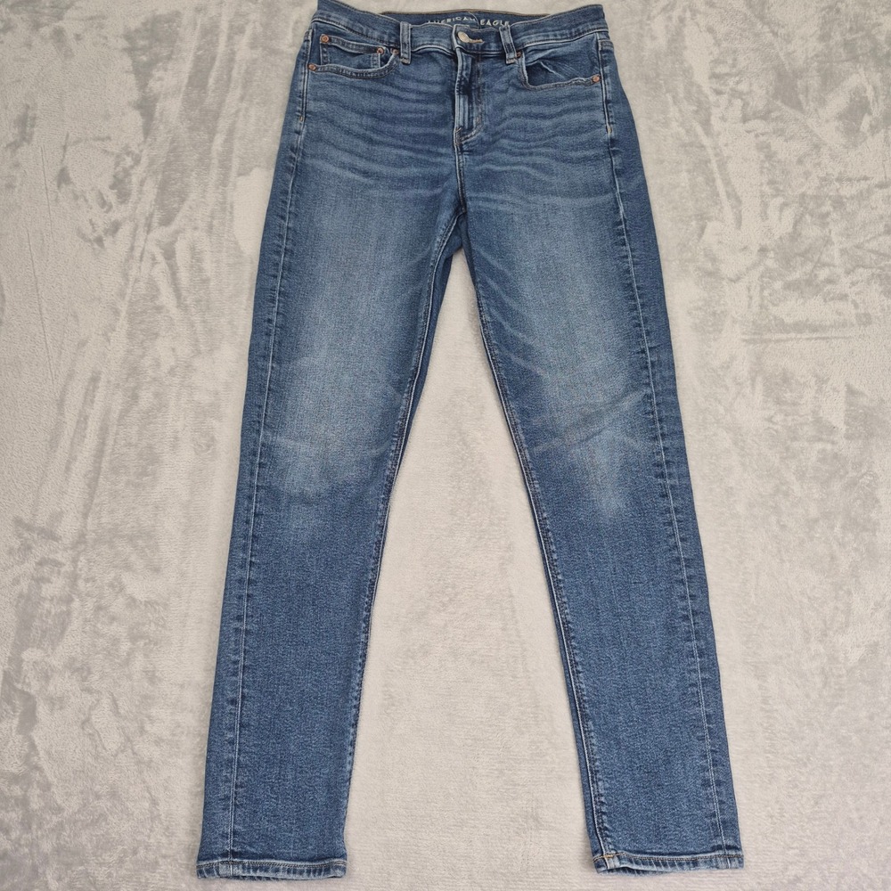 American Eagle 90s Skinny Jeans Womens 8 Regular Medium Wash Stretch Real Good